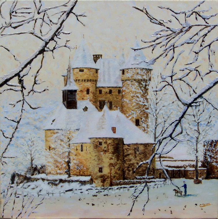 Château de Val à Lanobre (15) en hiver